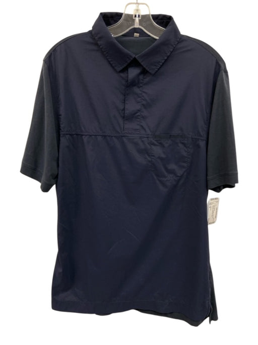 Lululemon Size M Navy Blue Synthetic Solid Polo Athleisure Men's Short Sleeve Navy Blue / M