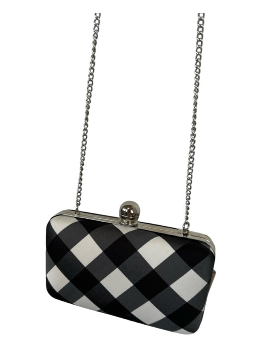 Talbots Black & White Canvas Checkered Hinge Chain Strap Bag Black & White / XS