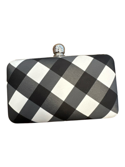 Talbots Black & White Canvas Checkered Hinge Chain Strap Bag Black & White / XS