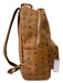 MCM Tan & black Leather Zip Close Monogram Gold Hardware Backpack Bag Tan & black / Large