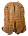 MCM Tan & black Leather Zip Close Monogram Gold Hardware Backpack Bag Tan & black / Large