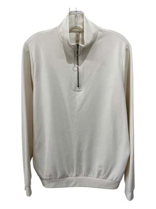 Soyaconcept Size M Cream Modal Blend Long Sleeve Zip Up turtle neck Sweater Cream / M