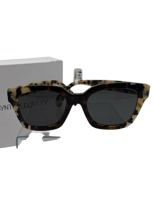 Cynthia Rowley tortoise Acetate color block Square Wayfarer Sunglasses tortoise