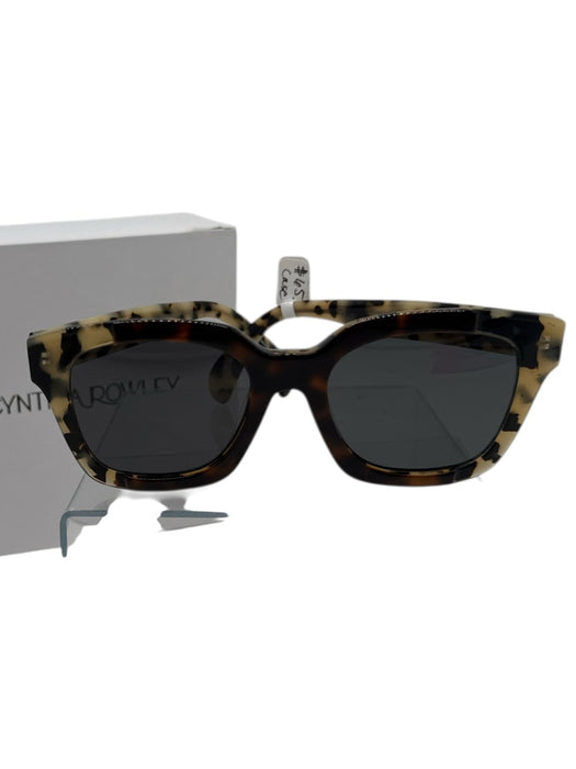 Cynthia Rowley tortoise Acetate color block Square Wayfarer Sunglasses tortoise