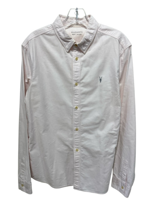 ALLSAINTS Size M Pink Cotton Blend Solid Oxford Button Down Long Sleeve Shirt M