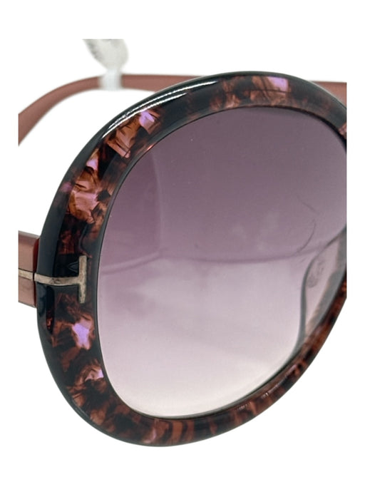 Tom Ford Brown & Lavender Acetate Marbled Gradient Round Sunglasses Brown & Lavender