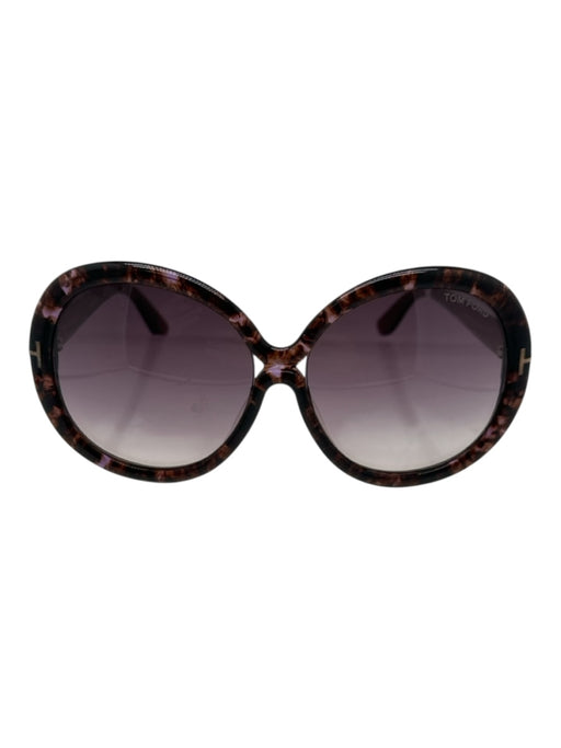 Tom Ford Brown & Lavender Acetate Marbled Gradient Round Sunglasses Brown & Lavender