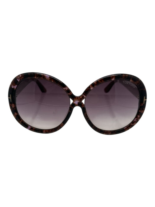 Tom Ford Brown & Lavender Acetate Marbled Gradient Round Sunglasses Brown & Lavender
