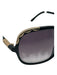 Chloe Black & Gold Acetate Gradient Rounded Square Gold Detail Sunglasses Black & Gold