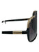 Chloe Black & Gold Acetate Gradient Rounded Square Gold Detail Sunglasses Black & Gold
