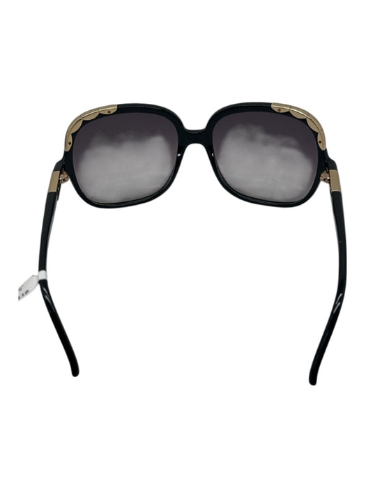 Chloe Black & Gold Acetate Gradient Rounded Square Gold Detail Sunglasses Black & Gold