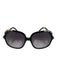 Chloe Black & Gold Acetate Gradient Rounded Square Gold Detail Sunglasses Black & Gold