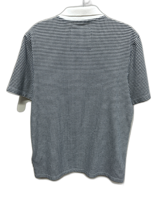Ted Baker Size 3 Black & White Cotton Blend Micro Polo Men's Short Sleeve Black & White / 3
