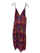 Farm Rio Size M Purple, Pink, Orange Cotton Sleeve Cut Outs Mosaic Tiered Dress Purple, Pink, Orange / M