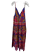 Farm Rio Size M Purple, Pink, Orange Cotton Sleeve Cut Outs Mosaic Tiered Dress Purple, Pink, Orange / M