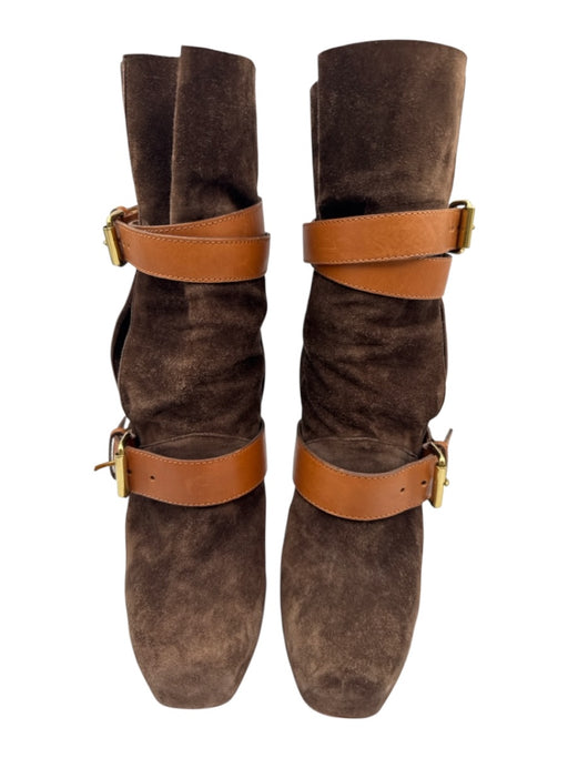 Christian Louboutin Shoe Size 39 Brown & Tan Suede leather Wrap Around Boots Brown & Tan / 39