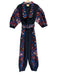 Farm Rio Size Small Blue, Red, Yellow Cotton Long puff sleeve Corduroy Jumpsuit Blue, Red, Yellow / Small