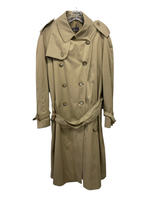 Tom James Beige Cotton Blend Epaulettes Belted Trench Men's Coat 46