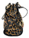 Fendi Black & Brown Nylon Animal Print Magnetic Close Gold Hardware Bag Black & Brown / M