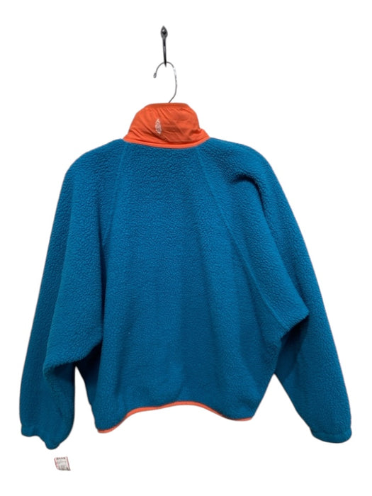 FP Movement Size S Teal & Orange Polyester Fleece Zip Detail Button Front Jacket Teal & Orange / S