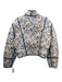 MNG Size M Cream & Blue Cotton Quilted Floral Reversible Jacket Cream & Blue / M