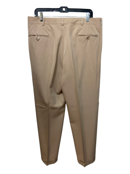 Polo Size est 38 Beige Wool Blend Solid Pleats Dress Men's Pants est 38