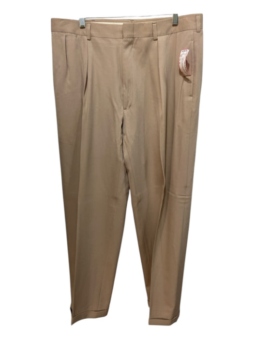 Polo Size est 38 Beige Wool Blend Solid Pleats Dress Men's Pants est 38