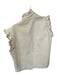 Seventy + Mochi Size 2 Cream & Brown Cotton Blend Ruffle Short Sleeve Denim Top Cream & Brown / 2