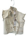 Seventy + Mochi Size 2 Cream & Brown Cotton Blend Ruffle Short Sleeve Denim Top Cream & Brown / 2