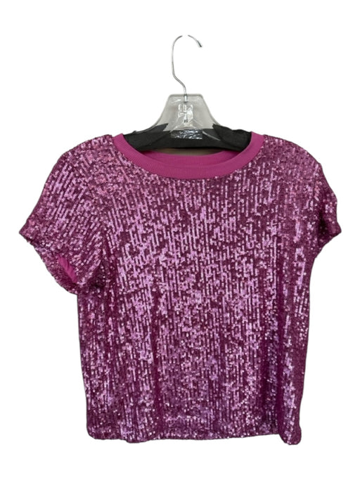 Elliott Lauren Size XS Pink Sequin Short Sleeve Top Pink / XS