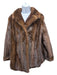 Size S/M Dark Brown Mink Hook & Eye Pockets Latch Closure Lapel Coat Dark Brown / S/M