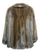 Size S/M Dark Brown Mink Hook & Eye Pockets Latch Closure Lapel Coat Dark Brown / S/M