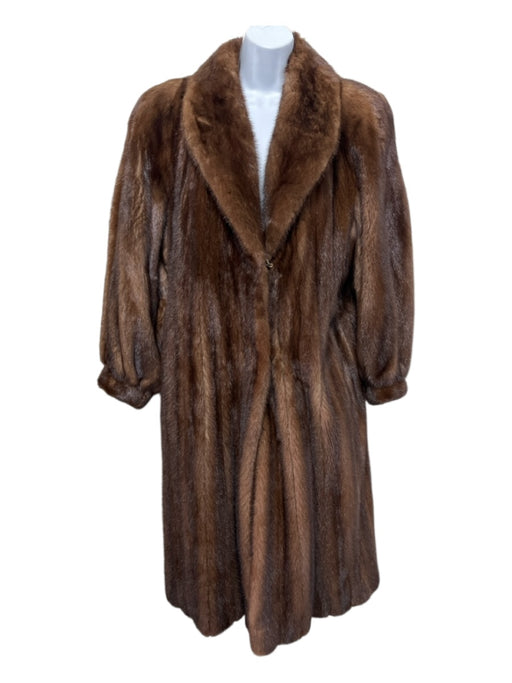 Mr. J Size Est. M/L Brown Mink Panel Detail Fur Mid Length Vintage Coat Brown / Est. M/L