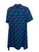 Marc By Marc Jacobs Size 4 Blue, Green & Black Triacetate Blend Collar Dress Blue, Green & Black / 4