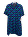 Marc By Marc Jacobs Size 4 Blue, Green & Black Triacetate Blend Collar Dress Blue, Green & Black / 4