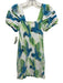 Farm Rio Size XS White & Multi Viscose Smocked Square Neck Dress White & Multi / XS