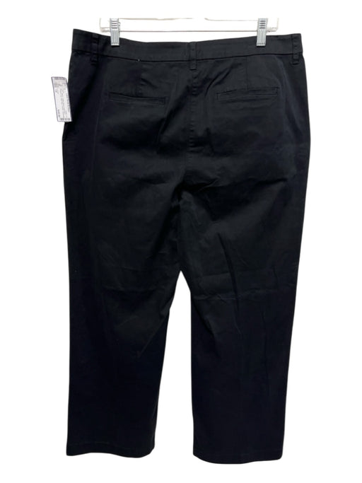 J Crew Size 14 Black Cotton Blend pleat front Straight Leg High Rise Pants Black / 14