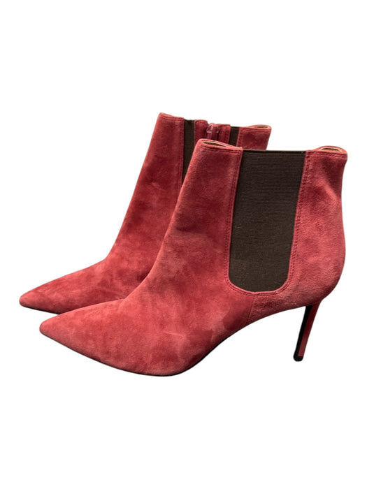 Jeffrey Campbell Shoe Size 7 Raspberry Suede Stiletto Stretch Panels Booties Raspberry / 7