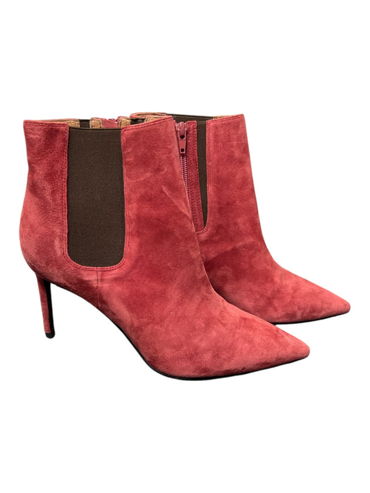 Jeffrey Campbell Shoe Size 7 Raspberry Suede Stiletto Stretch Panels Booties Raspberry / 7