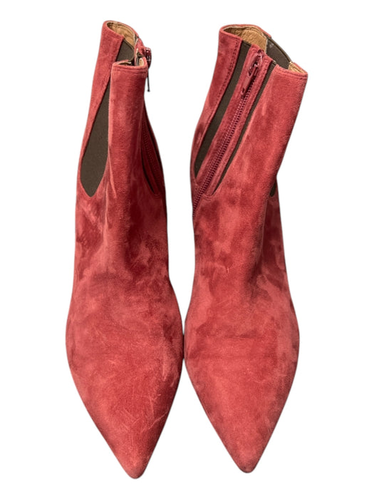 Jeffrey Campbell Shoe Size 7 Raspberry Suede Stiletto Stretch Panels Booties Raspberry / 7