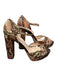 L.K. Bennett Shoe Size 39 Brown & Multi Leather open toe Heel Ankle Strap Shoes Brown & Multi / 39