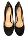 Tory Burch Shoe Size 8 Black Suede Gold Heel Wedge Round Toe Slip On Shoes Black / 8