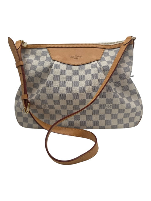 Louis Vuitton White & Blue Print Coated Canvas Damier Azur Leather Straps Bag White & Blue Print