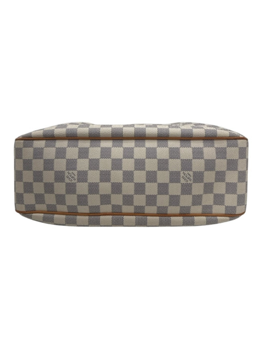 Louis Vuitton White & Blue Print Coated Canvas Damier Azur Leather Straps Bag White & Blue Print