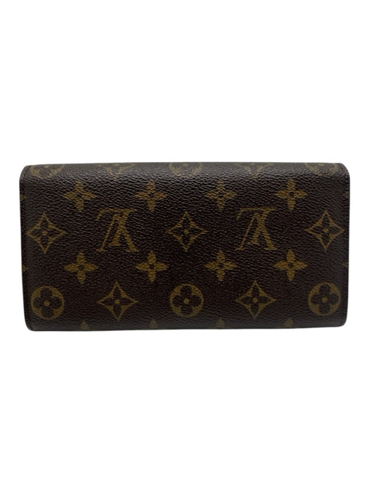 Louis Vuitton Brown Print Coated Canvas Monogram Snap Continental Wallets Brown Print