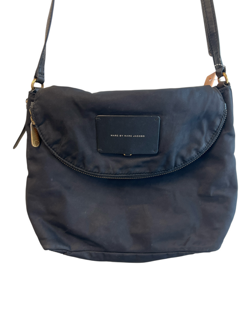 Marc By Marc Jacobs Black Nylon & Leather goldtone hardware Magnetic Flap Bag Black / Medium