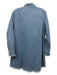 Zilcremo Size M Blue Cotton Denim Button Up Raw Edge Collar Long Sleeve Top Blue / M