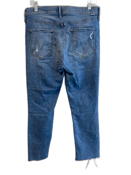Mother Size 31 Light Wash Cotton Mid Rise Distressed 5 Pocket Straight Leg Jeans Light Wash / 31