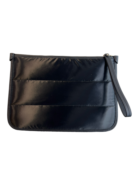 Kate Spade Black Nylon Quilted Embroidered Design Zip closure Wristlet Bag Black / S