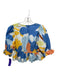Peter Som Size 6 Blue, Orange, Green Tie Front Abstract Short Balloon Sleeve Top Blue, Orange, Green / 6
